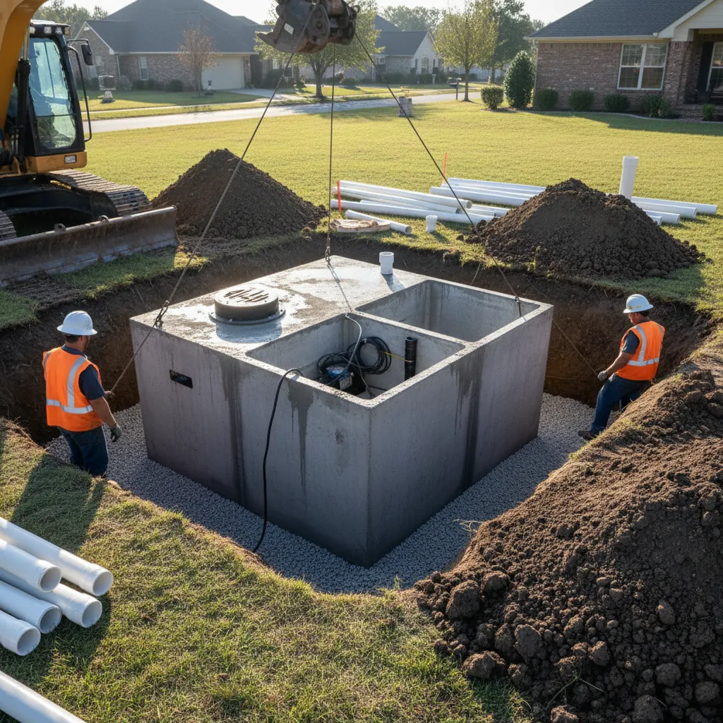aerobic septic system installation square