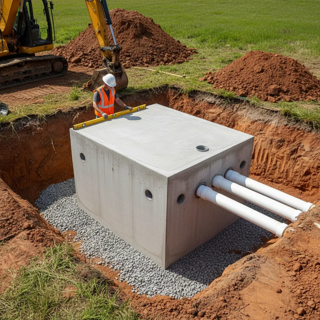 conventional septic system installation square