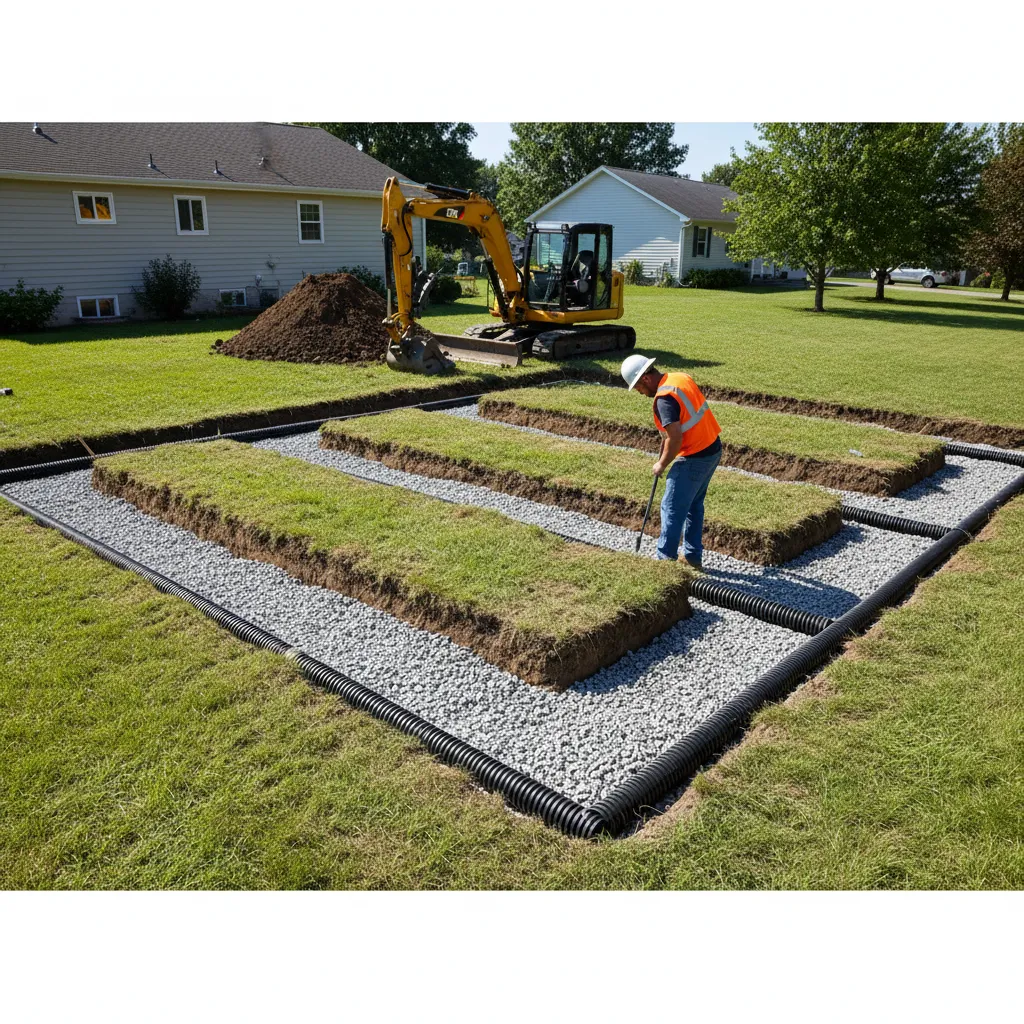 drain field installation replacement square