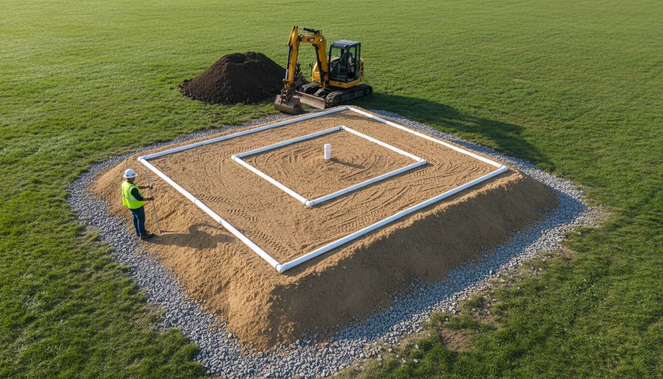 mound septic system installation wide
