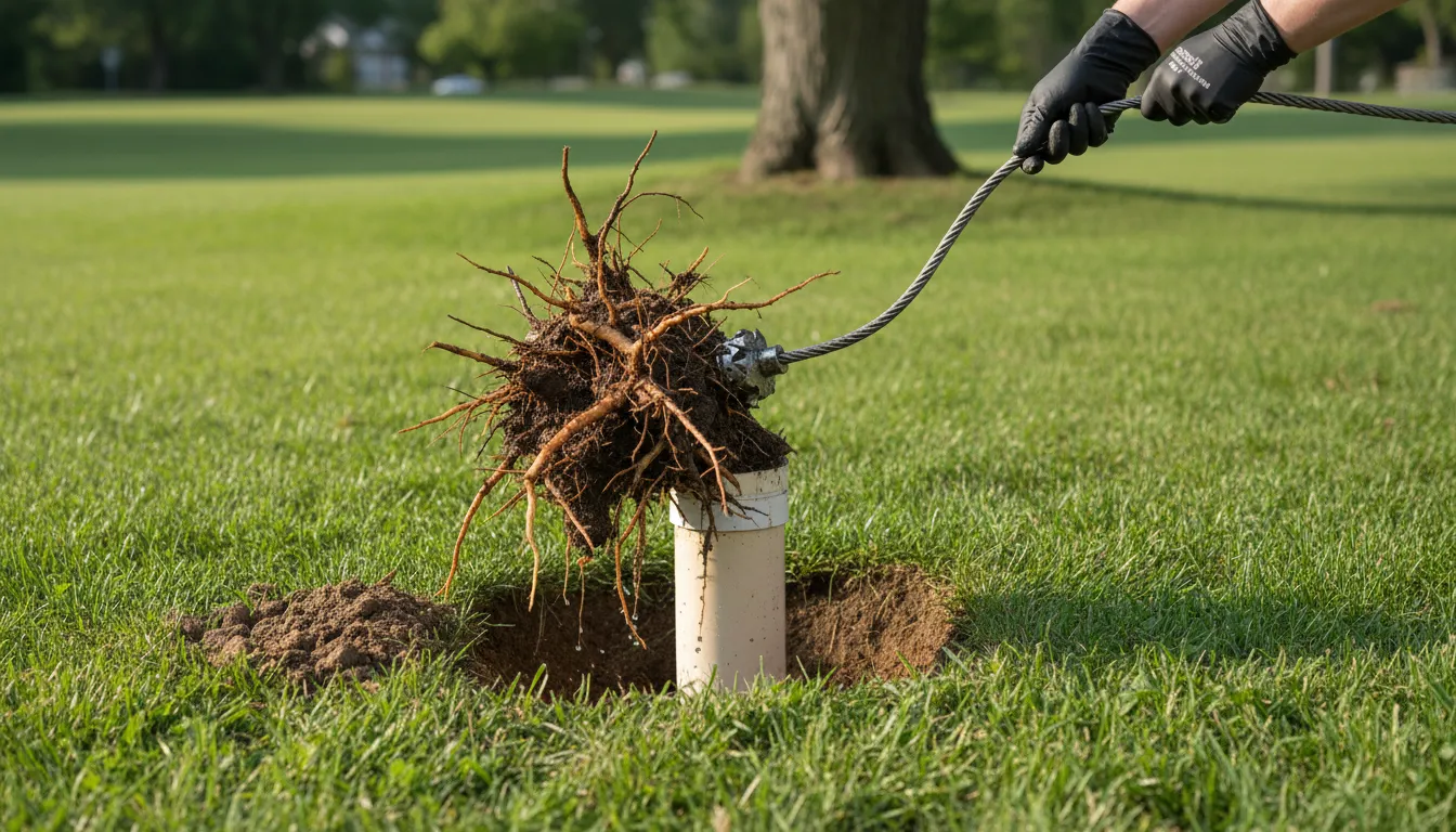 septic line root removal wide