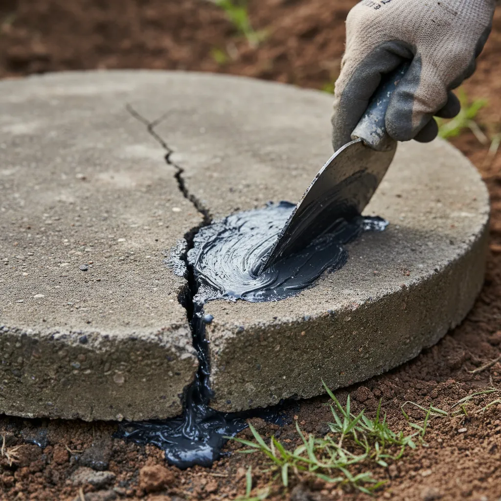 septic tank crack leak repair square
