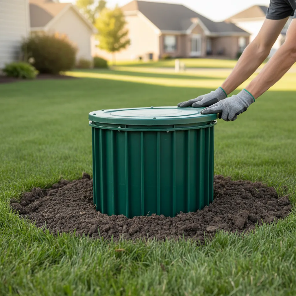 septic tank riser installation square
